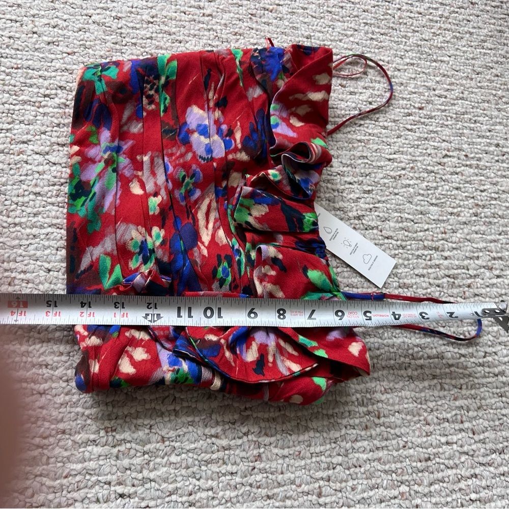 Zara Floral Ruffle Crop Tank Top NWT - Picture 7 of 14